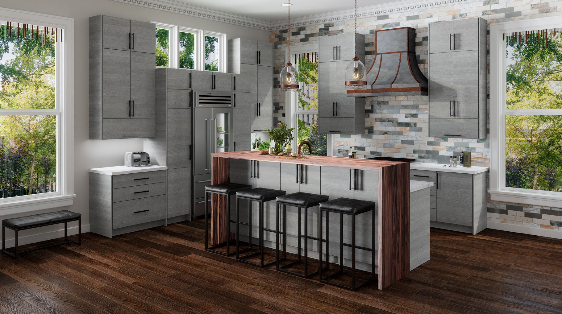 Grey Wood in a real kitchen